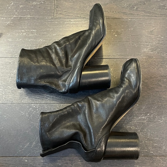 MAISON MARGIELA Black Tabi leather Ankle Heel Boots size 39 - Picture 5 of 15